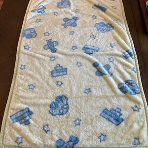 Especially For Baby Toys R Us Plush Blanket 2002 Yellow Blue Car Boat Plane Star